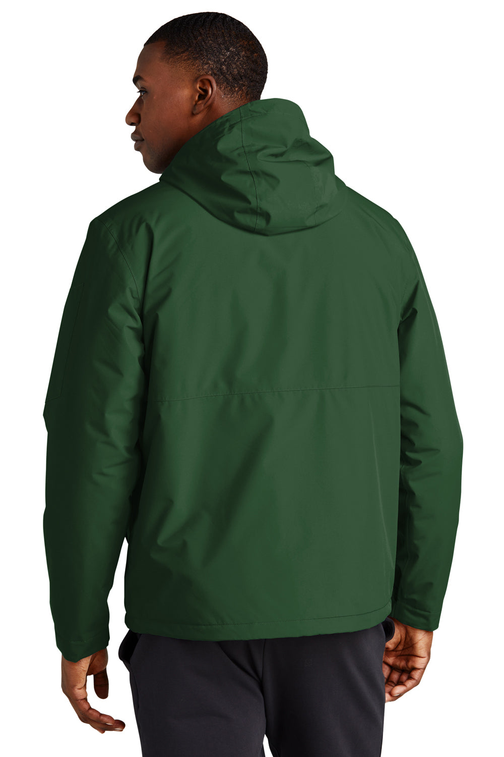 Sport-Tek JST56 Waterproof Insulated Full Zip Hooded Jacket Forest Green  Back