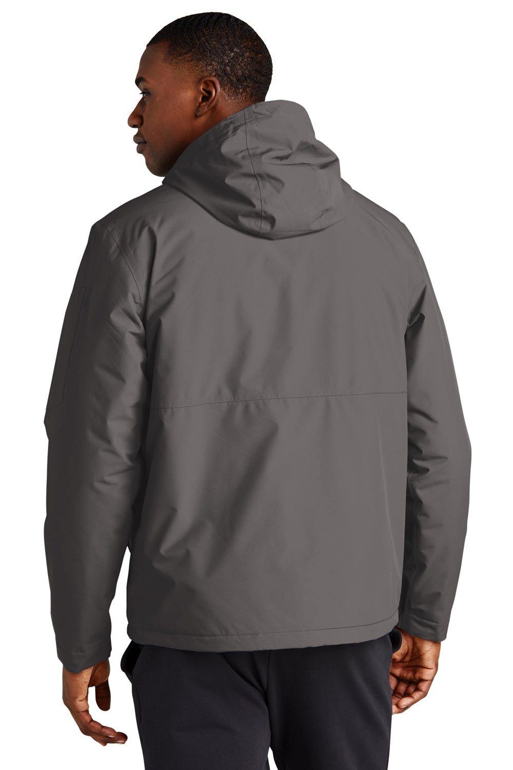 Sport-Tek JST56 Waterproof Insulated Full Zip Hooded Jacket Graphite Grey Back
