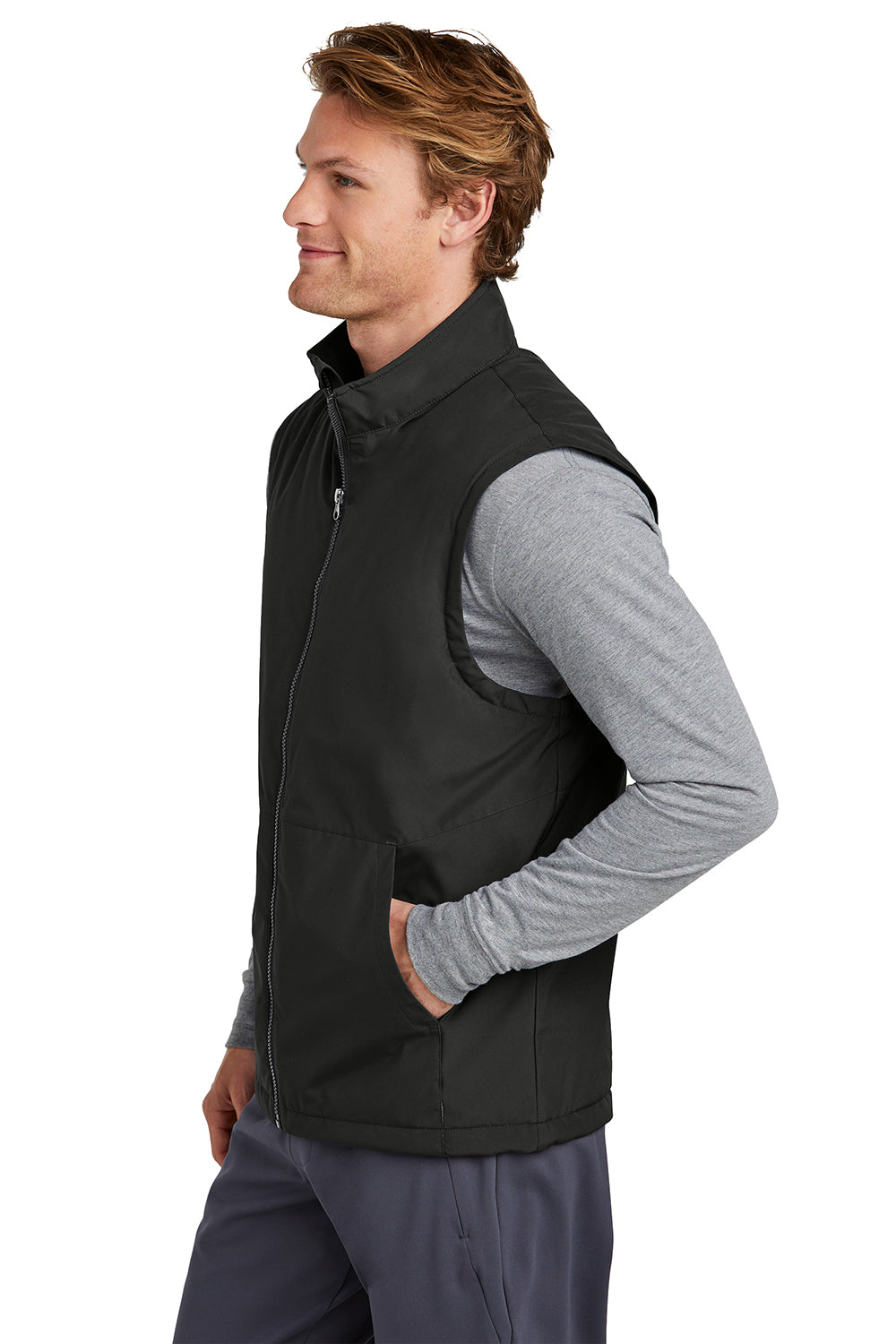 Sport-Tek JST57 Mens Insulated Full Zip Vest Black Side