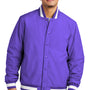 Sport-Tek Mens Water Resistant Snap Down Varsity Jacket - Purple