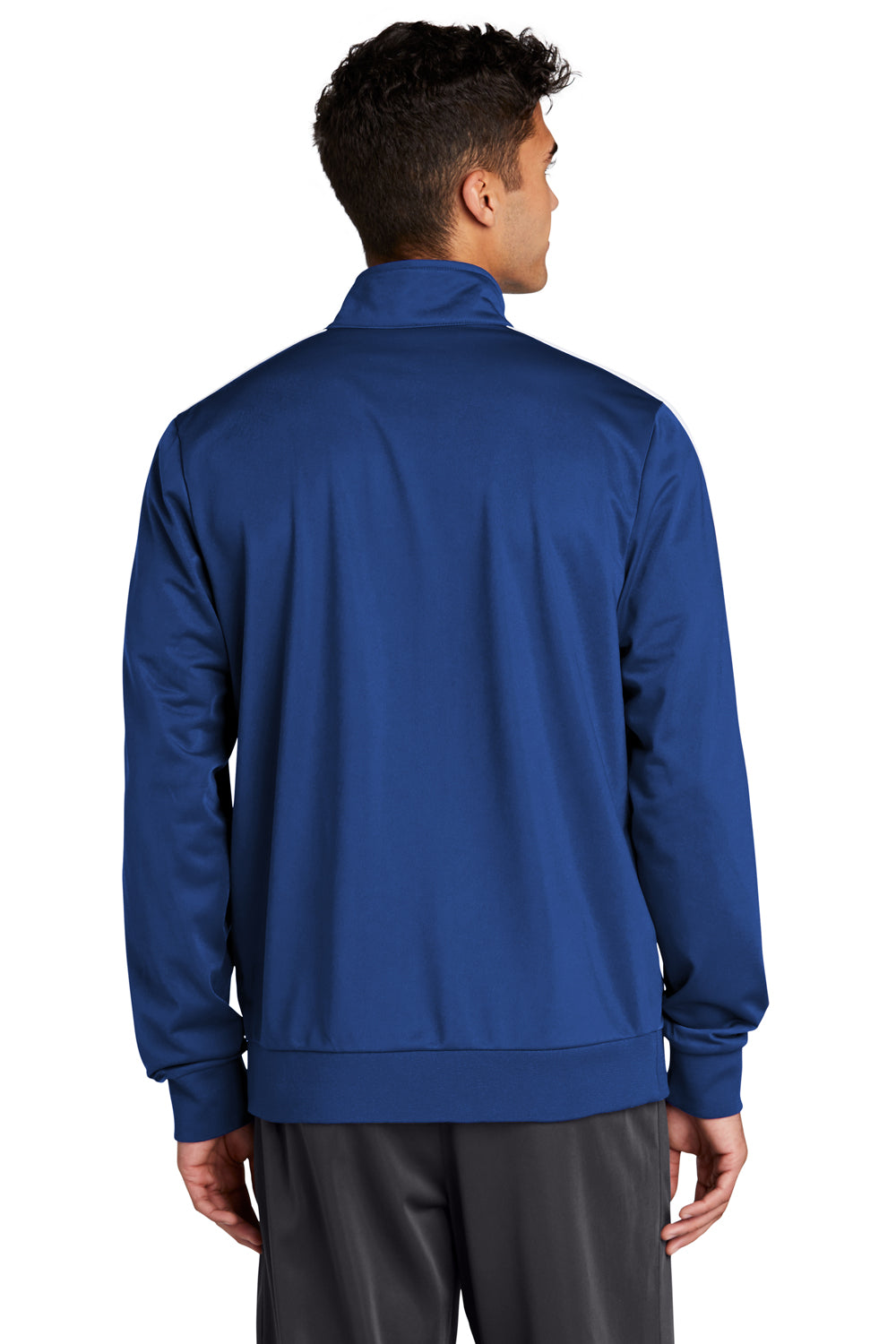 Sport-Tek Mens Full Zip Track Jacket True Royal Blue/White Side