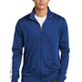 Sport-Tek Mens Full Zip Track Jacket - True Royal Blue/White