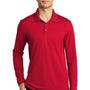 Port Authority Mens Dry Zone Performance Moisture Wicking Long Sleeve Polo Shirt - Rich Red