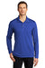 Port Authority Mens Dry Zone Long Sleeve Polo Shirt True Royal Blue Front
