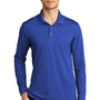 Port Authority Mens Dry Zone Performance Moisture Wicking Long Sleeve Polo Shirt - True Royal Blue