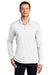 Port Authority Mens Dry Zone Long Sleeve Polo Shirt White Front