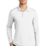 Port Authority Mens Dry Zone Performance Moisture Wicking Long Sleeve Polo Shirt - White