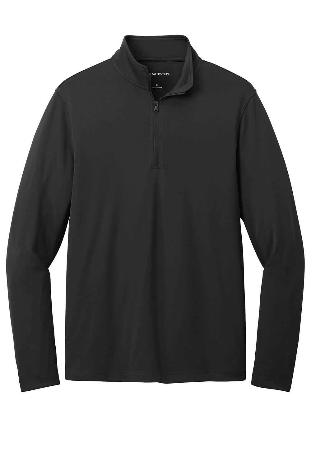 Port Authority K112 Mens Dry Zone UV Micro Mesh 1/4 Zip Sweatshirt Deep Black Flat Front