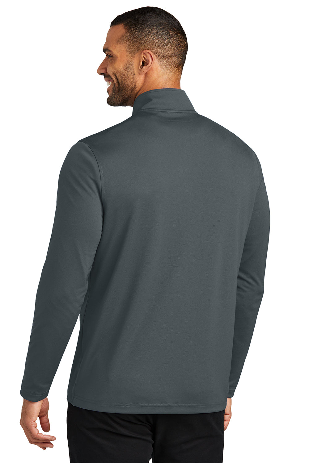 Port Authority K112 Mens Dry Zone UV Micro Mesh 1/4 Zip Sweatshirt Graphite Grey Back