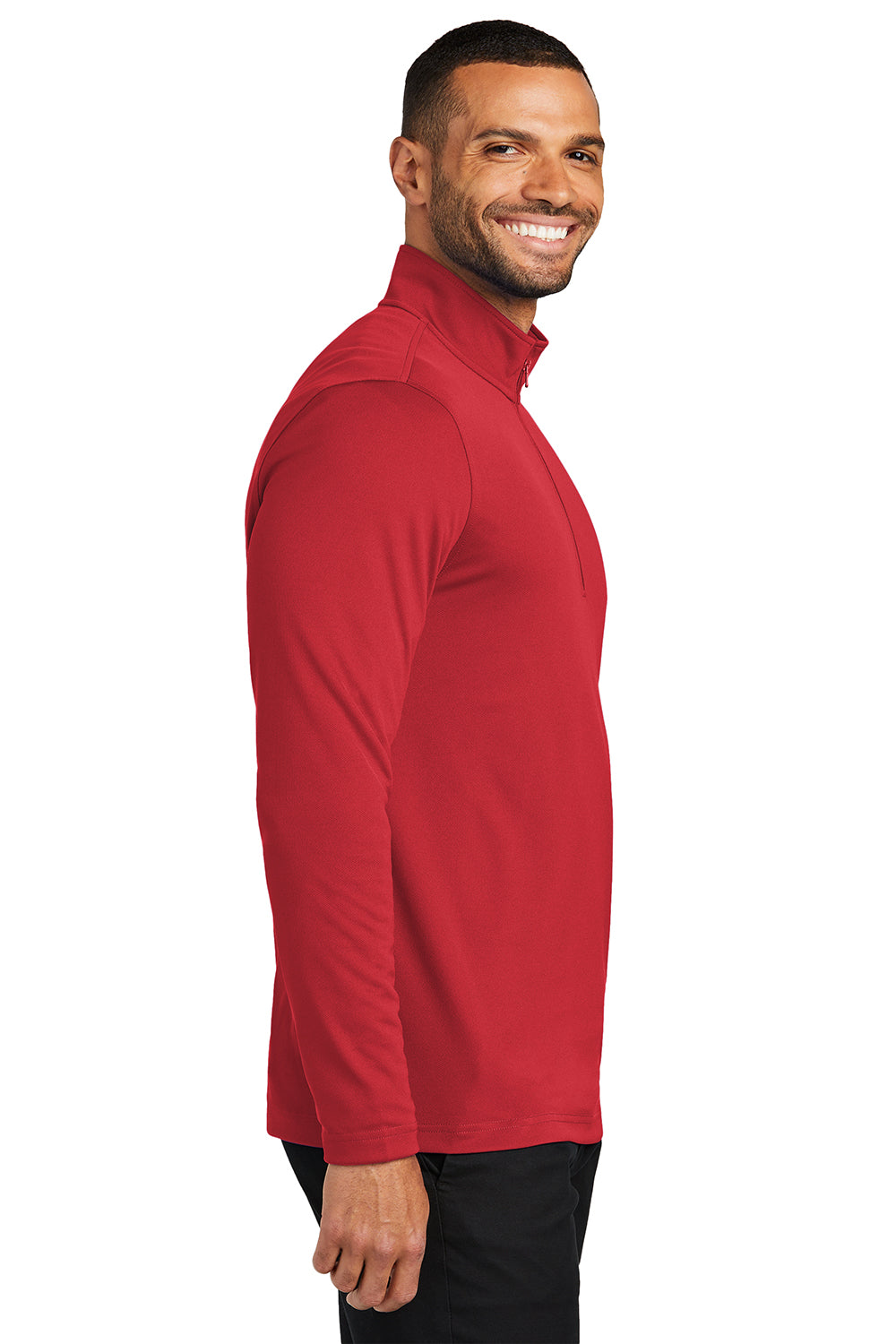 Port Authority K112 Mens Dry Zone UV Micro Mesh 1/4 Zip Sweatshirt Rich Red Side
