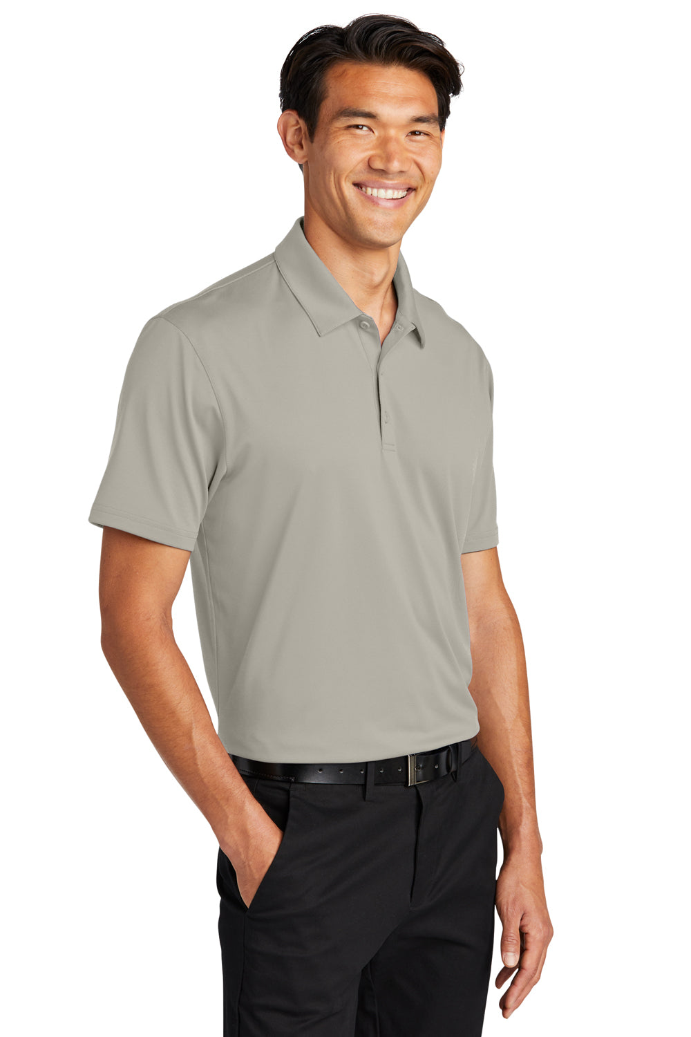 Port Authority K398 Staff Performance Short Sleeve Polo Shirt Silver Grey 3Q