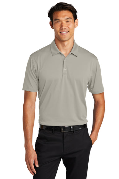 Port Authority K398 Staff Performance Short Sleeve Polo Shirt Silver Grey Front