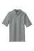 Port Authority K500P Mens Silk Touch Wrinkle Resistant Short Sleeve Polo Shirt w/ Pocket Cool Grey Flat Front