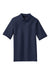 Port Authority K500P Mens Silk Touch Wrinkle Resistant Short Sleeve Polo Shirt w/ Pocket Navy Blue Flat Front