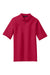 Port Authority K500P Mens Silk Touch Wrinkle Resistant Short Sleeve Polo Shirt w/ Pocket Red Flat Front
