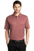Port Authority Mens Performance Silk Touch Short Sleeve Polo Shirt Heather Garnet Red Front