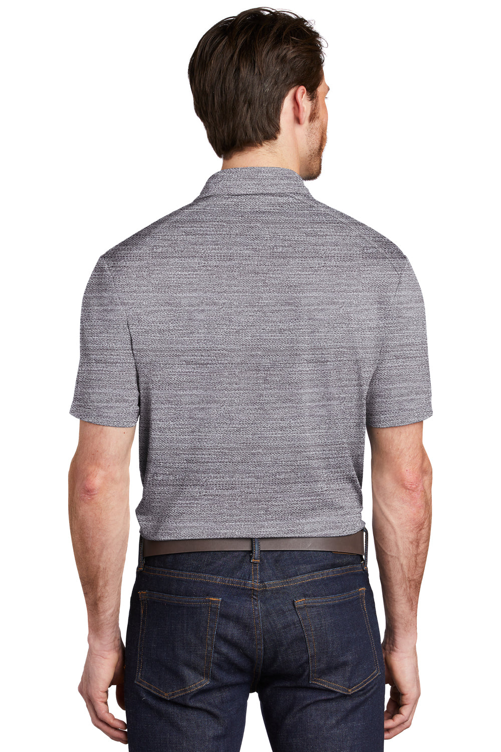 Port Authority Mens Stretch Short Sleeve Polo Shirt Graphite Grey/White Side