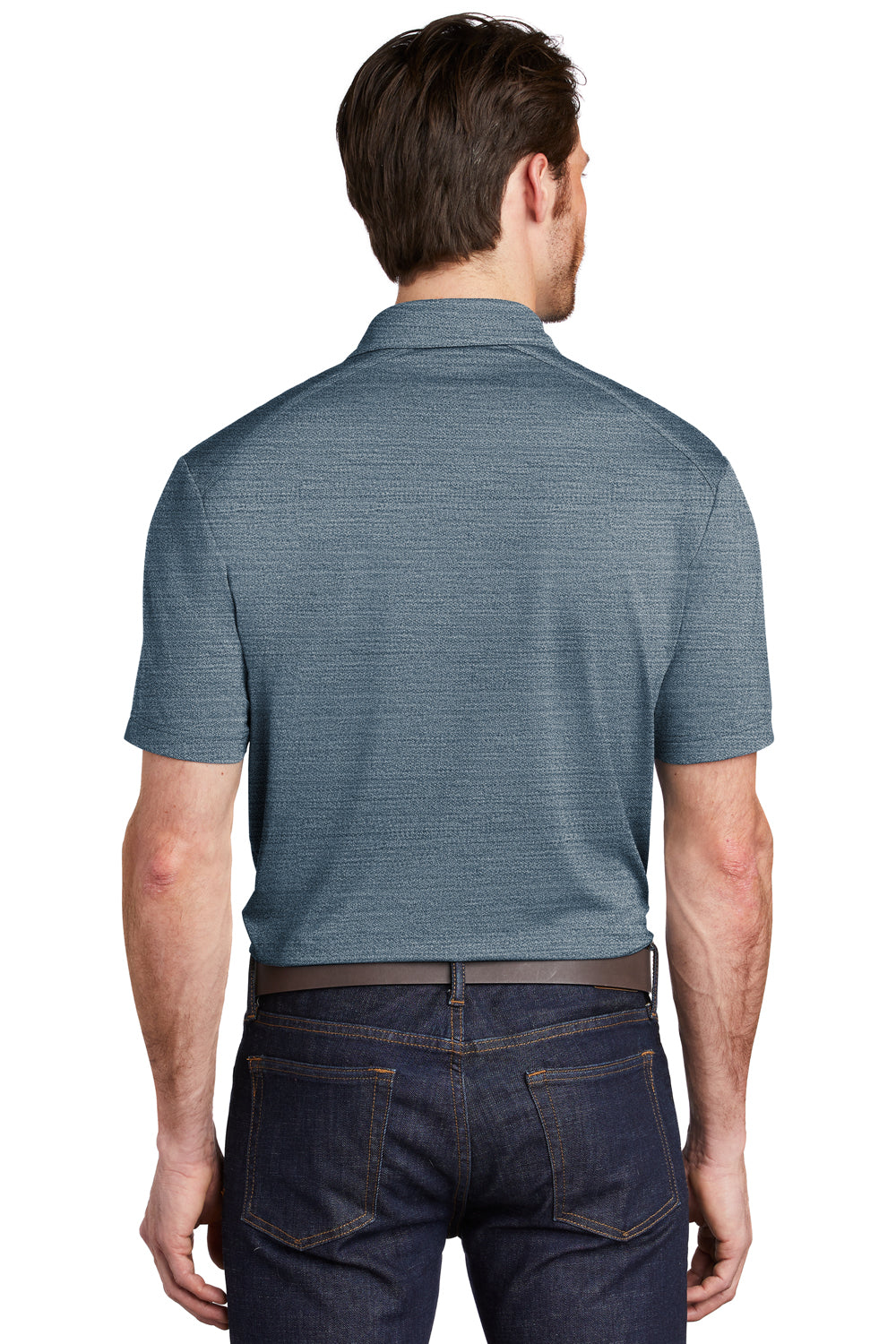 Port Authority Mens Stretch Short Sleeve Polo Shirt Regatta Blue/Gusty Grey Side