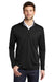 Port Authority Mens Performance Silk Touch 1/4 Zip Sweatshirt Black/Steel Grey Front