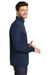 Port Authority Mens Performance Silk Touch 1/4 Zip Sweatshirt Navy Blue/Steel Grey Side