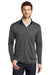 Port Authority Mens Performance Silk Touch 1/4 Zip Sweatshirt Steel Grey/Black Front