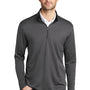 Port Authority Mens Silk Touch Performance Moisture Wicking 1/4 Zip Sweatshirt - Steel Grey/Black