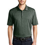 Port Authority Mens Shadow Stripe Moisture Wicking Short Sleeve Polo Shirt - Deep Forest Green