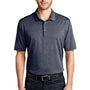Port Authority Mens Shadow Stripe Moisture Wicking Short Sleeve Polo Shirt - River Navy Blue