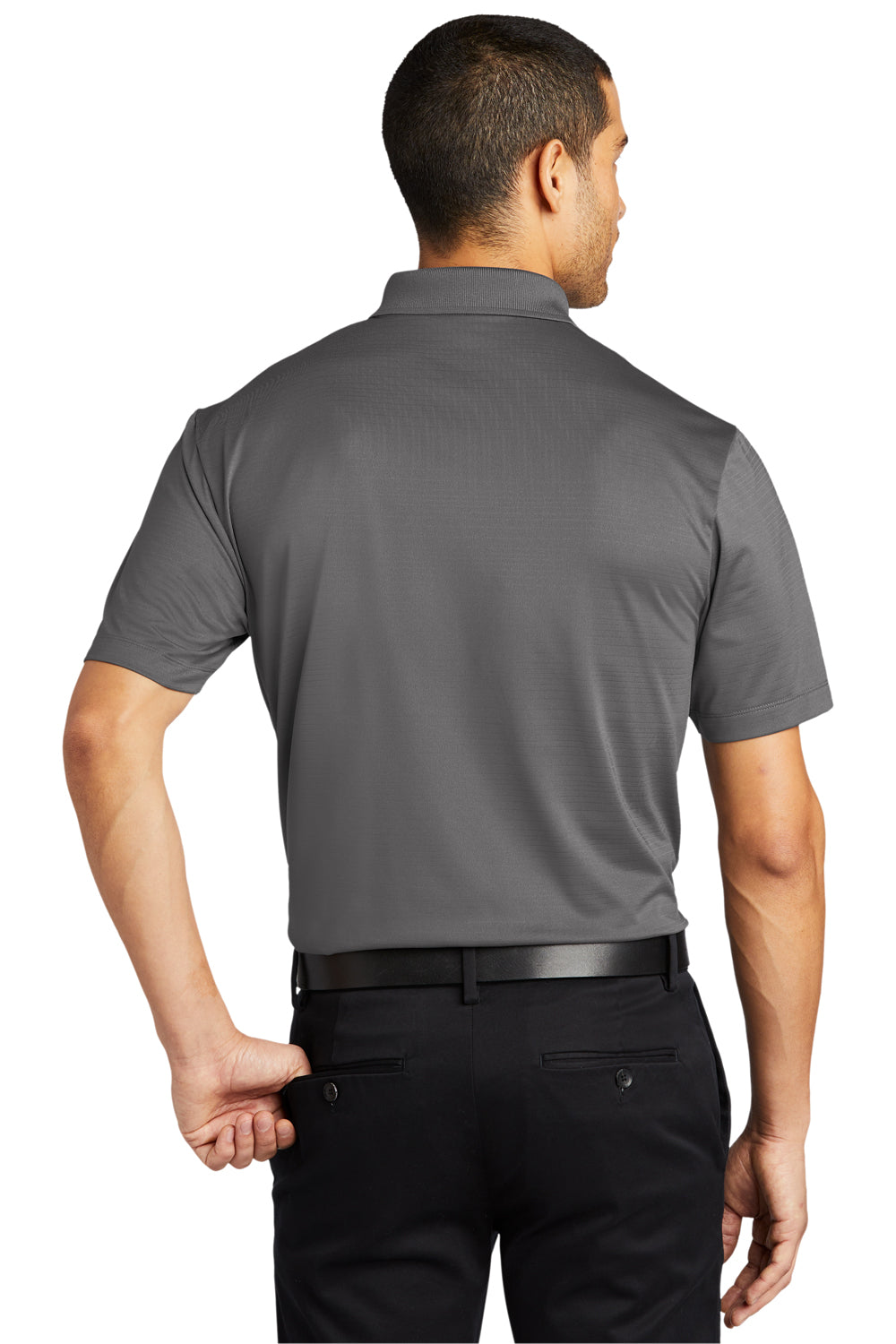 Port Authority Mens Eclipse Stretch Short Sleeve Polo Shirt Shadow Grey Side