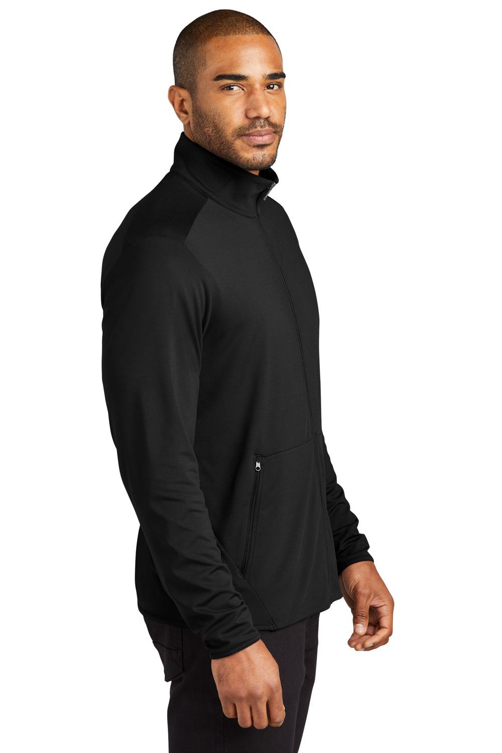 Port Authority K595 Mens Accord Stretch Fleece Full Zip Jacket Black Side