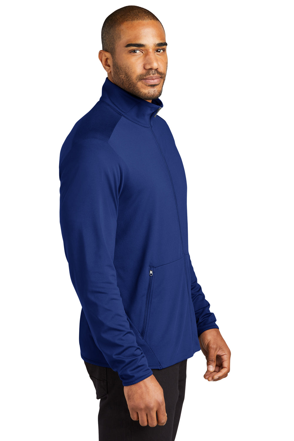 Port Authority K595 Mens Accord Stretch Fleece Full Zip Jacket Royal Blue Side