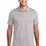 Port Authority Mens Gingham Moisture Wicking Short Sleeve Polo Shirt - Gusty Grey/White