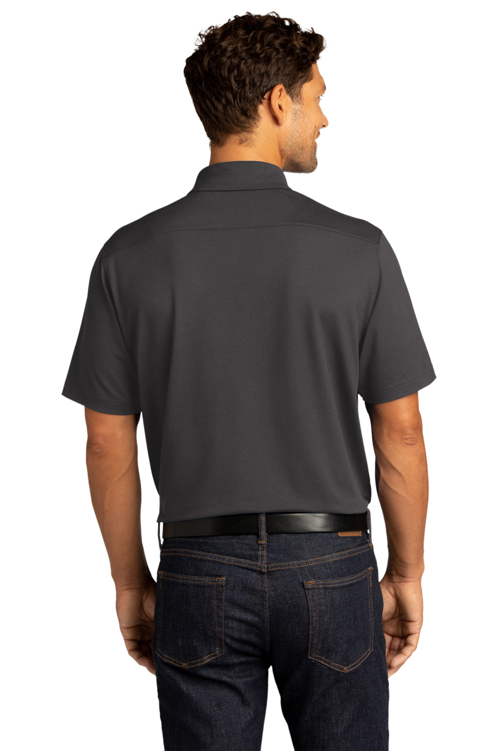 Port Authority Mens City Stretch Short Sleeve Polo Shirt Graphite Grey Side