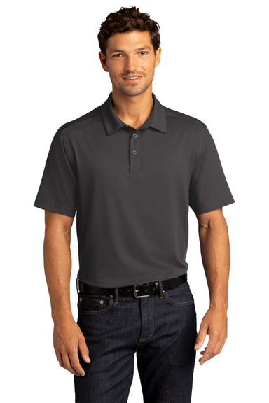 Port Authority Mens City Stretch Short Sleeve Polo Shirt Graphite Grey Front