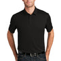 Port Authority Mens Moisture Wicking Short Sleeve Polo Shirt - Black