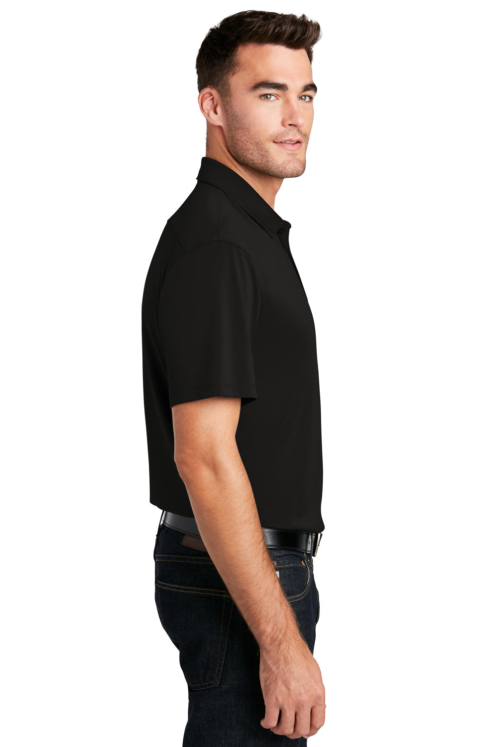 Port Authority Mens Choice Short Sleeve Polo Shirt Black Side