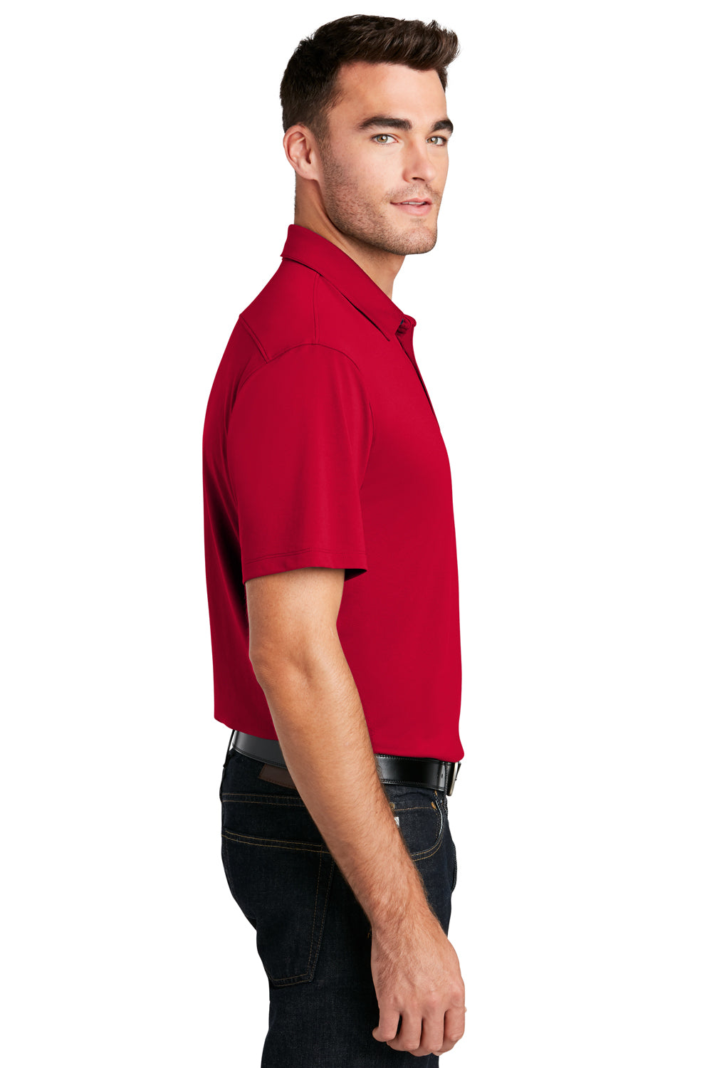 Port Authority Mens Choice Short Sleeve Polo Shirt Rich Red Side