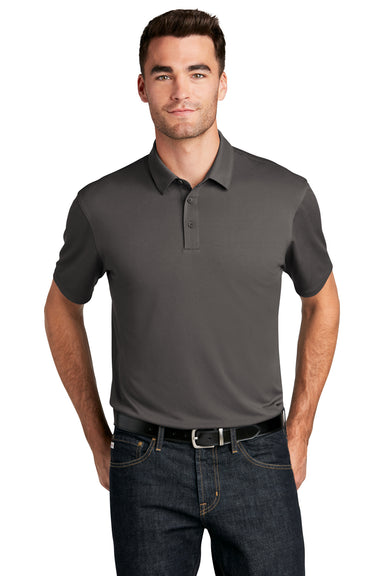 Port Authority Mens Choice Short Sleeve Polo Shirt Sterling Grey Front