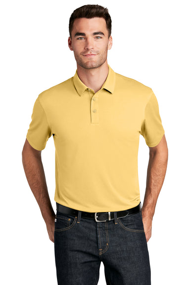 Port Authority Mens Choice Short Sleeve Polo Shirt Sunbeam Yellow Front