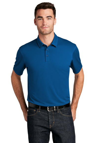 Port Authority Mens Choice Short Sleeve Polo Shirt True Blue Front