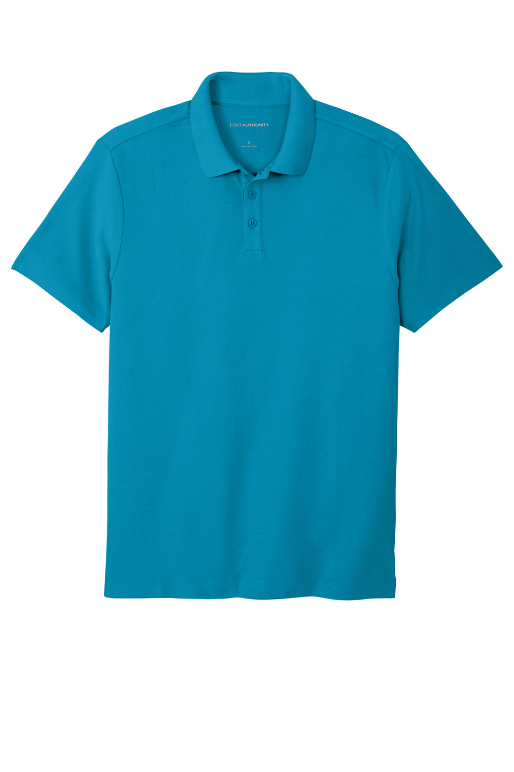 Port Authority Mens React SuperPro Snag Resistant Short Sleeve Polo Shirt Parcel Blue Flat Front