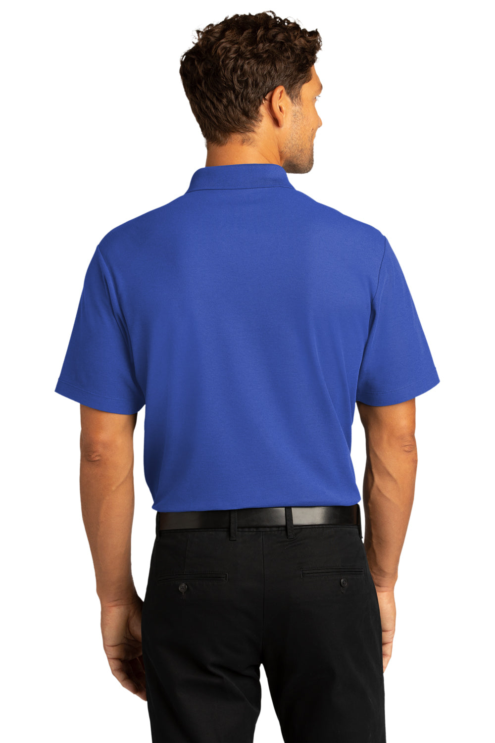 Port Authority Mens SuperPro React Short Sleeve Polo Shirt True Royal Blue Side