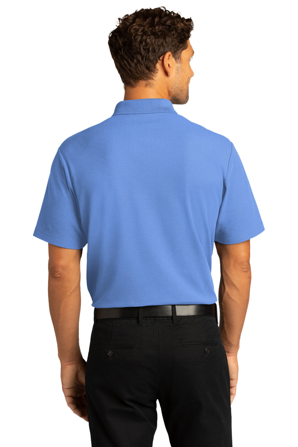 Port Authority Mens SuperPro React Short Sleeve Polo Shirt Ultramarine Blue Side