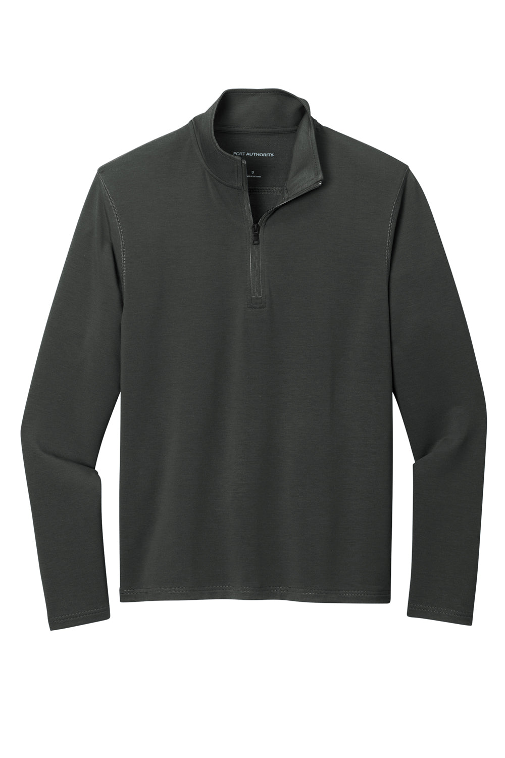 Port Authority K825 Microterry 1/4 Zip Sweatshirt Charcoal Grey Flat Front