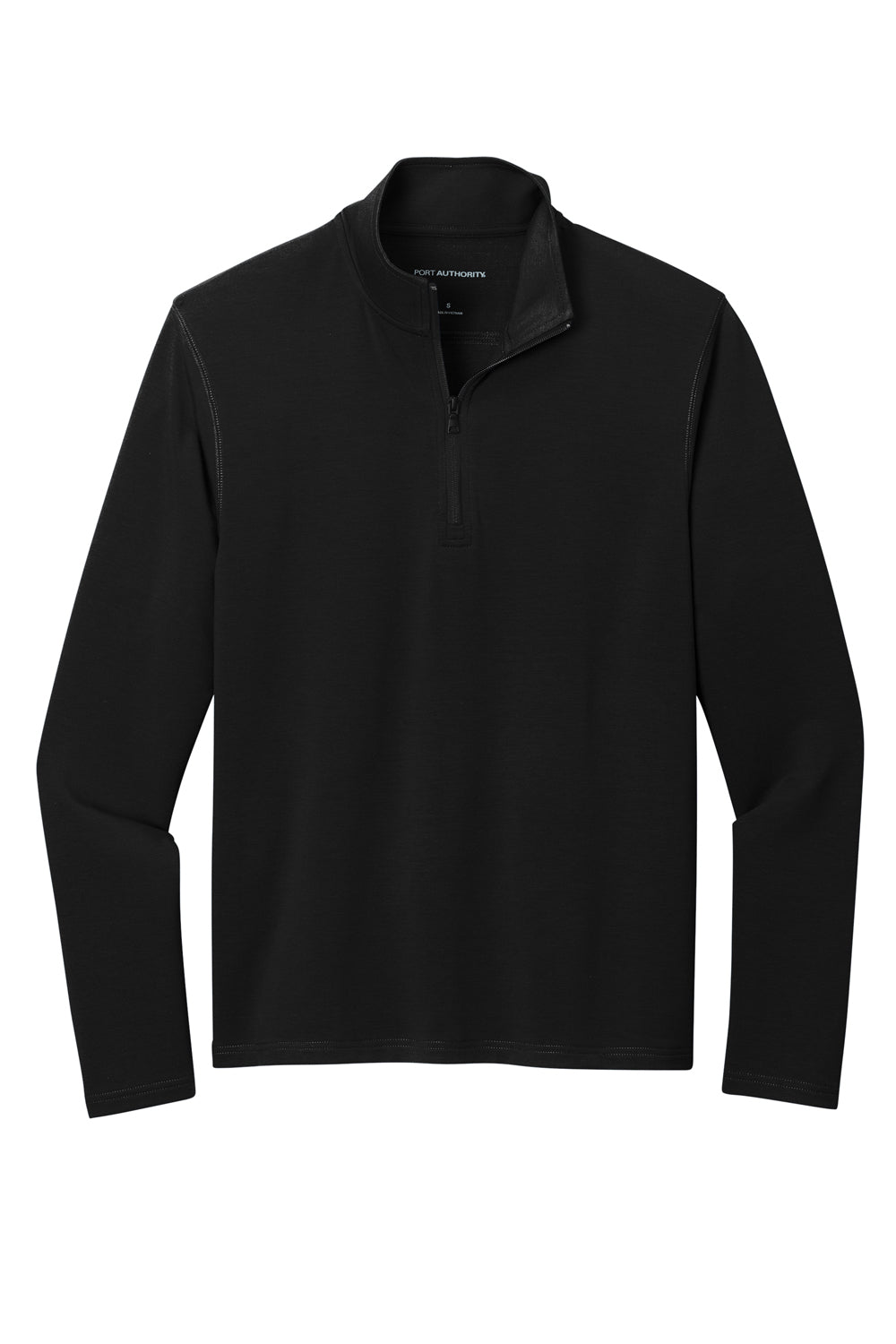Port Authority K825 Microterry 1/4 Zip Sweatshirt Deep Black Flat Front