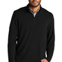 Port Authority Mens Microterry Snag Resistant 1/4 Zip Sweatshirt - Deep Black