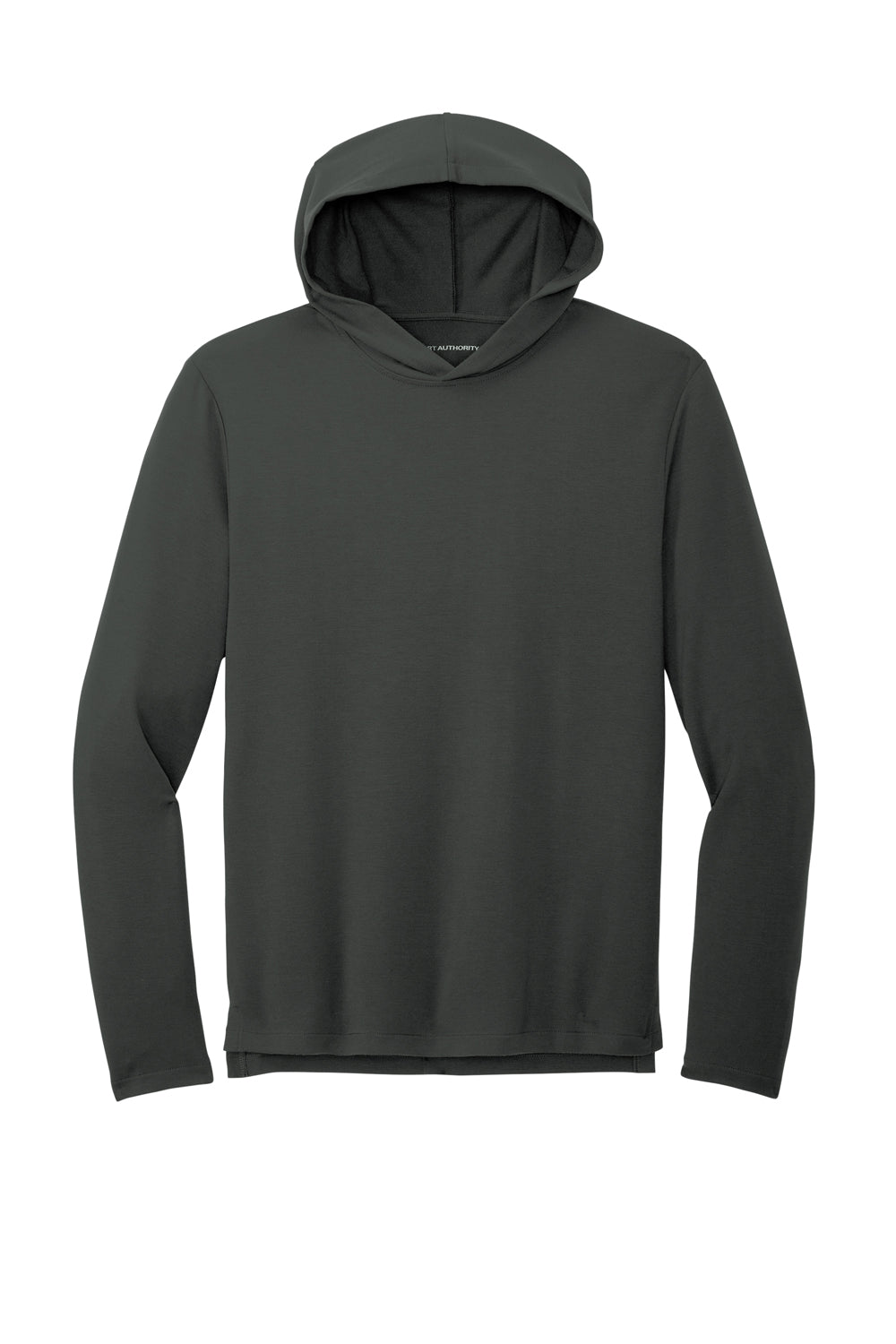 Port Authority K826 Mens Microterry Hooded Sweatshirt Hoodie Charcoal Grey Flat Front