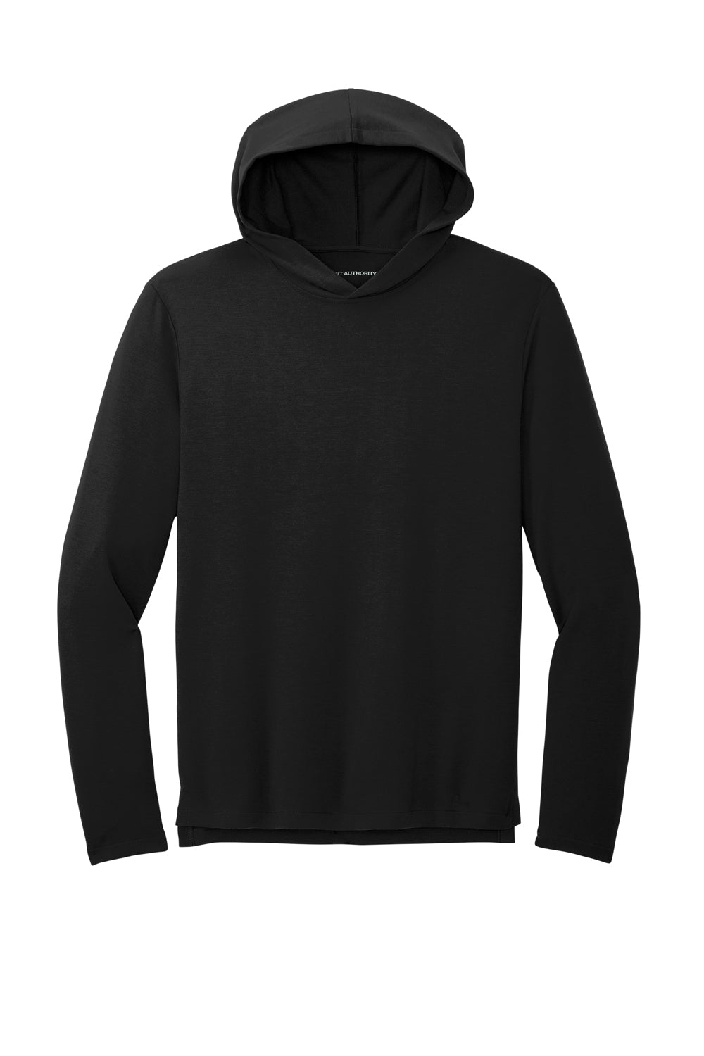Port Authority K826 Mens Microterry Hooded Sweatshirt Hoodie Deep Black Flat Front