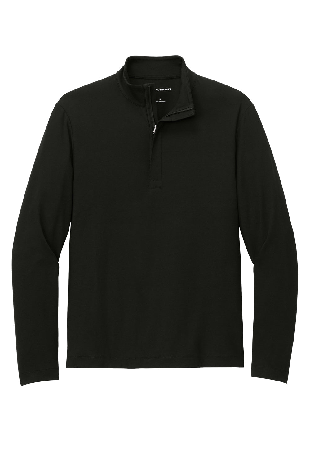 Port Authority Mens Fairway 1/4 Zip Sweatshirt Deep Black Flat Front