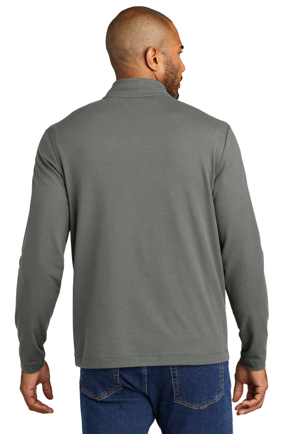 Port Authority Mens Fairway 1/4 Zip Sweatshirt Shadow Grey Back